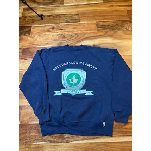Vintage 1993 90s Michigan state university college sweatshirt Crewneck Russell‎ - Picture 1 of 7